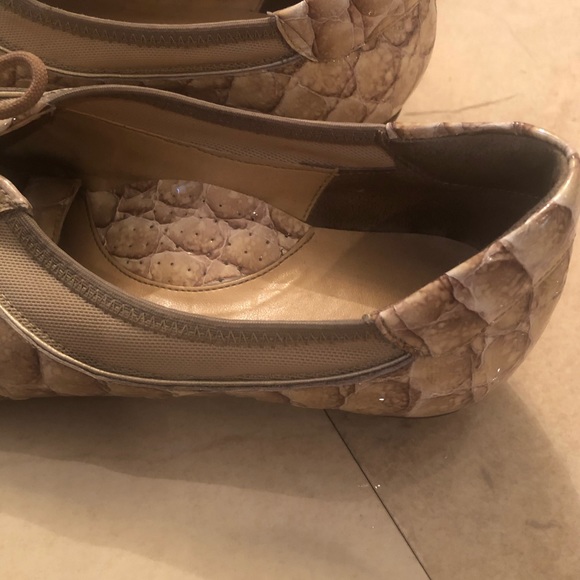 Sesto Meucci tan crocodile patent/canvas loafer - Picture 4 of 10